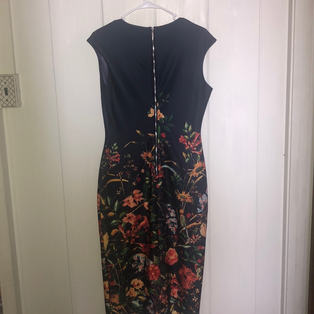 New York & Company S Navy Floral Dress - Picture 3 of 4